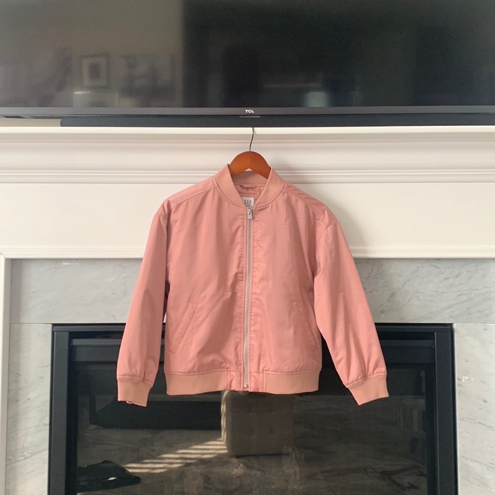 Light pink GAP bomber jacket.